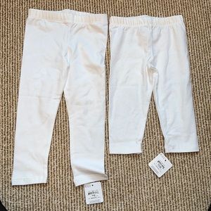 2 NWT Childrens Place white capri & full length leggings for under dress
